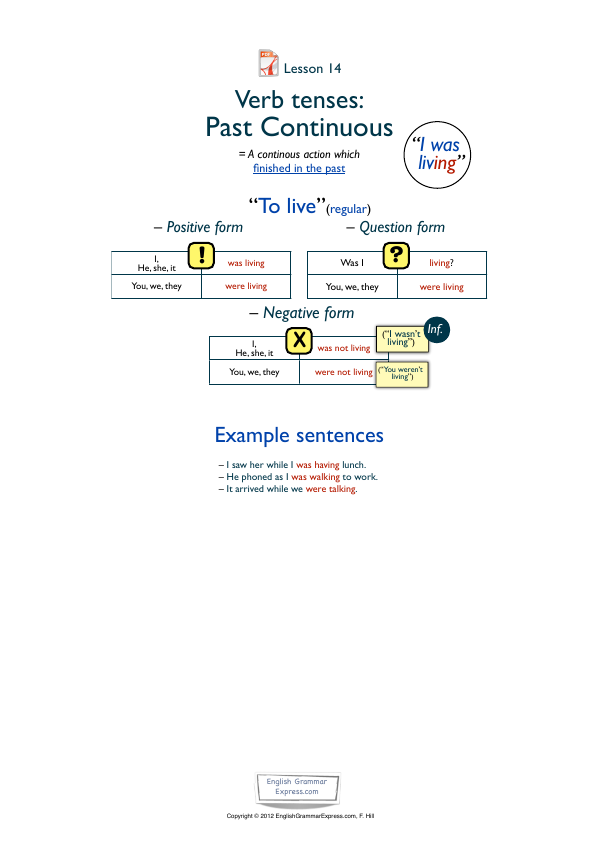 Preview of the Past Continuous revision handout