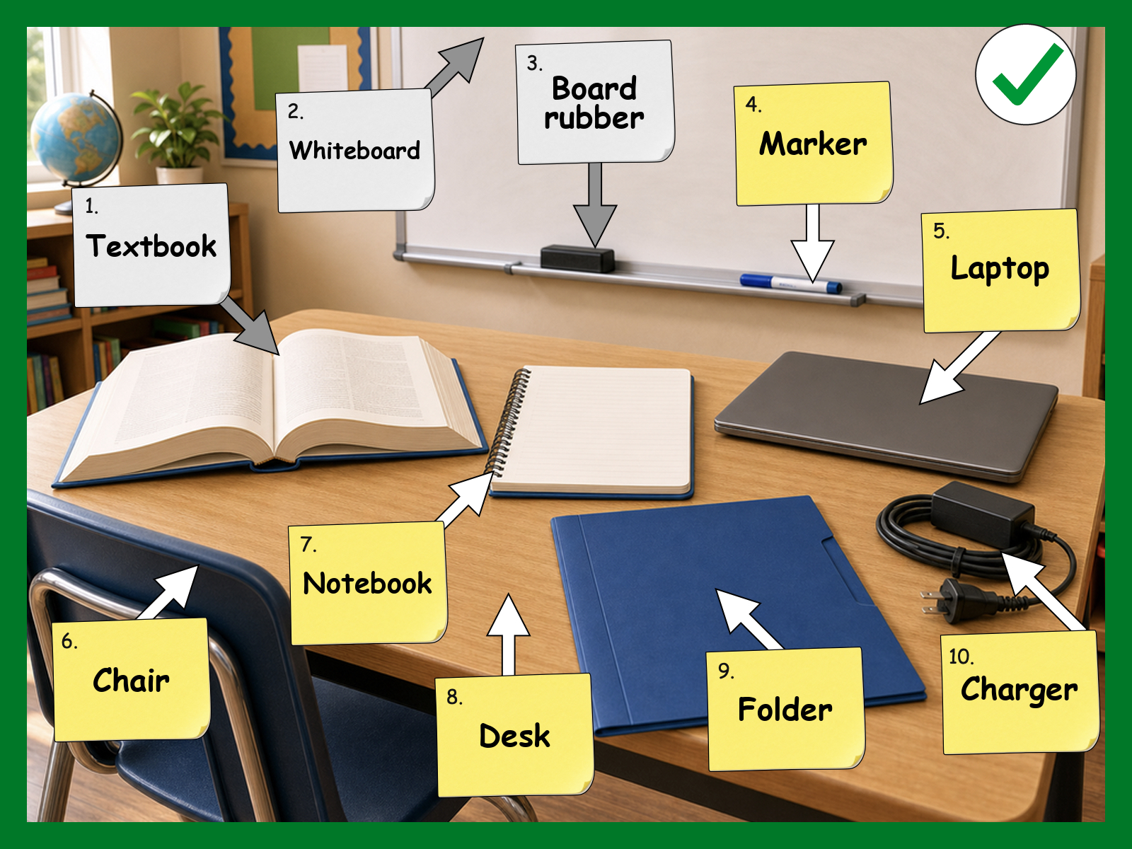 Example classroom vocabulary picture lesson